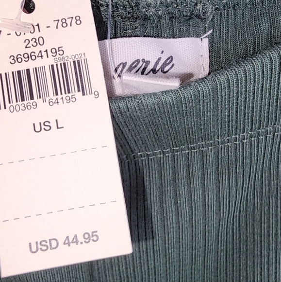 Aerie | High Waisted Variegated Rib Cropped Kick Flare Pants Green Womens Large - Picture 8 of 9